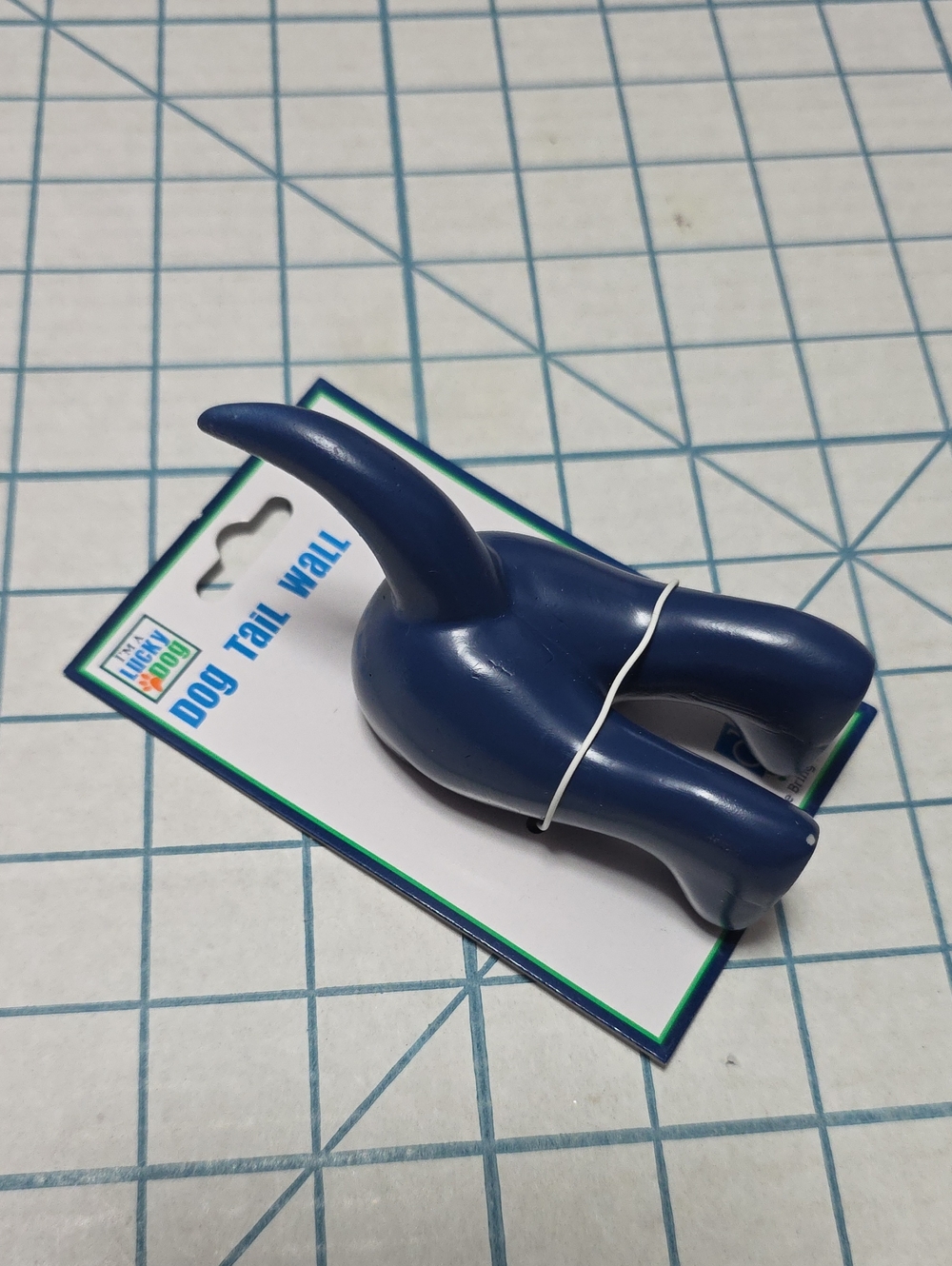 I'm A Lucky Dog Navy Blue Tail Wall Hook - Playful Home Hook, NIP #1 Of 2
